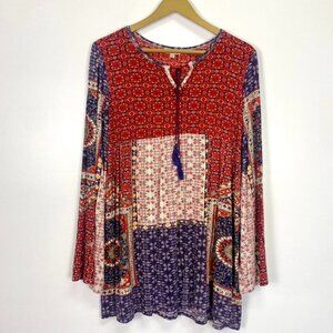 Anthropologie Kyla Seo Patchwork Bohemian Tunic Top